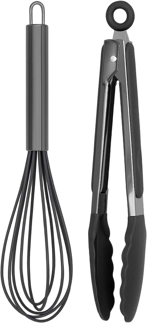 Country Kitchen Stainless Steel Silicone Tipped Kitchen Food BBQ and Cooking Tongs for Non Stick Cookware, BPA Fee, Stylish, Sturdy, Locking, Gril...