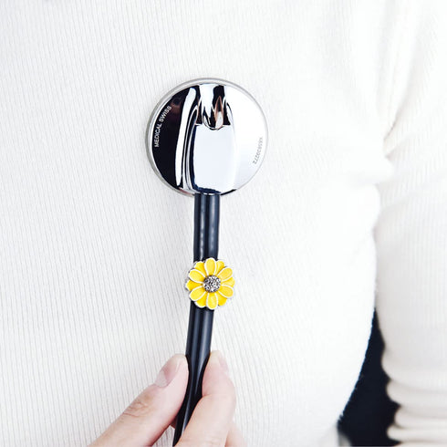 2 Pack Sunflower Bling Stethoscope Charms, Unique Stethoscope Id Name Tag for Doctor Nurse Christmas Gift...