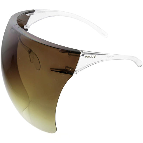 zeroUV - Protective Face Shield Full Cover Visor Glasses/Sunglasses (Anti-Fog/Blue Light Filter) (Brown AP)...