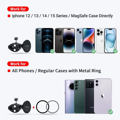 Phone Holder Mount Magnetic Accessories: Fitness Equipment Gym Motorcycle Handlebar, Exercise Bike, Treadmill, Stroller, Cart, for Magsafe iphone ...