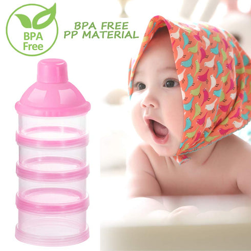 Accmor Formula Dispenser On The Go, 4 Compartments Stackable Formula Container for Travel, Baby Milk Powder Kids Snack Container, BPA Free ?...