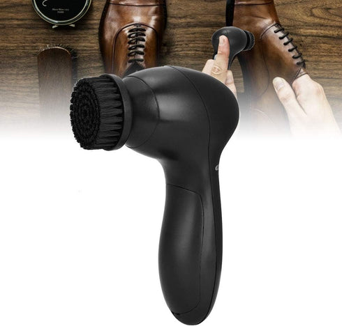 Electric Shoe Polisher with with 4 Brush Heads for Dust Brush Oil Brush Polishing Brush Brighten Brush Handheld Shoe Cleaning Brush Kit for Leathe...
