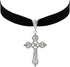 Sacina Gothic Cross Necklace, Zinc Alloy Black Cross Necklace, Halloween, Christmas Goth Jewelry Gift for Women (Silver Color Cross Choker)...