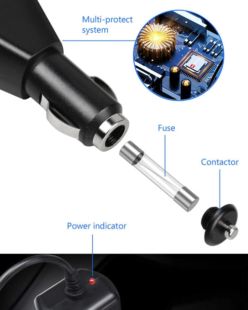 DC 12V Car Charger for Portable DVD Player, Replacement Car Cigarette Lighter Adapter Power Cord for Sylvania/DBPOWER/UEME/HDJUNTUNKOR/DRJ Portabl...