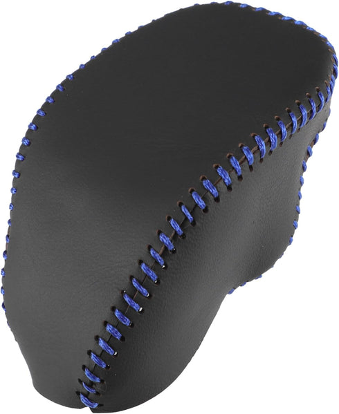Car Gear Shifting Knob Cover Automatic Transmission Lever Trim for Toyota RAV4 2019-2023 Faux Leather Black Blue Stitches...