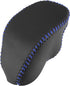 Car Gear Shifting Knob Cover Automatic Transmission Lever Trim for Toyota RAV4 2019-2023 Faux Leather Black Blue Stitches...