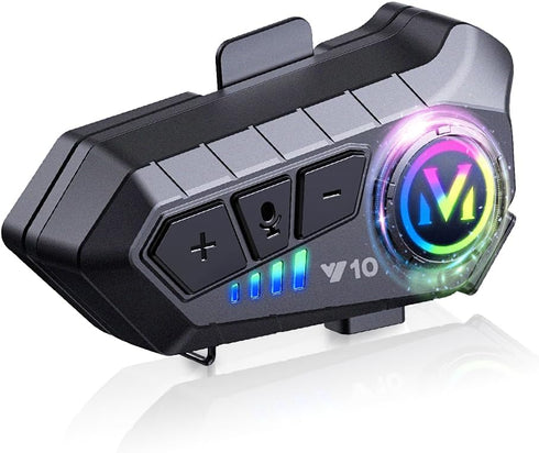 Motorcycle Helmet Bluetooth Headset, Outdoor Wireless Bluetooth 5.3 Headphone Speakers Noise Cancellation Intercom Communication Systems with IPX6...