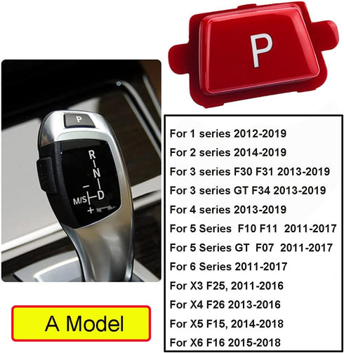 Car Gear Shift Knob Lever Parking P Button Cover Replacement Fit for BMW 1 2 3 4 5 6 X3 X4 X5 X6 Series F20 F22 F30 F31 F34 F10 F11 F07 F25 F26 F1...