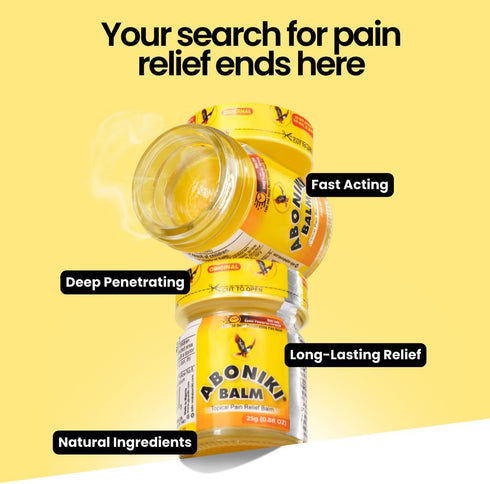 Aboniki Balm (4 Jars) – Powerful and Fast-Acting Pain Relief for Muscles, Joints, and Whole Body. Get Quick Relief Balm - Soothes Aches and Pains....