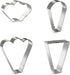 Foose Brand Cookie Cutters 4 Piece Platter Cookie Cutter Set 3 3/8 inTrapezoid, 4 in Teardrop Round, 3 in Clam and 4.5 in Fan Three Bumps, USA Mad...