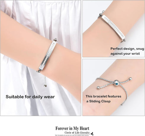 Hearbeingt Memorial Ashes Bracelet,Cremation Jewelry Urn Bracelet for Ashes Adjustable Classic Crystal Keepsake Bangle for Women...
