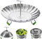 Steamer Basket, Veggie Steamer Basket for Cooking Stainless Steel Folding Vegetable Steamer Insert with Extending Removable Center Handle Expandab...