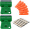 1.5 inches High Visibility Mini Razor Blade Scraper Glass Scraper Green Paint Window Scraper With 5 Metal Scraper Razor Blades 5 Dual Plastic Doub...