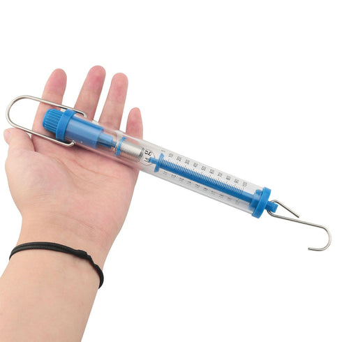 2PCS 1000g/10N Capacity Plastic Tubular Spring Scale Zeroing Capability Plastic Body Spring Balance Hanging Tube...