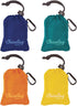 ChicoBag Original Compact Reusable Grocery Bag w/Attached Pouch and Carabiner Clip | Eco-Conscious Packable Tote | Variety 4pk - Mazarine, Aqua, O...