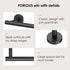 FORIOUS Towel Bar 14 Inch Center to Center, Matte Black Bathroom Towel Rack 304 Stainless Steel, Wall Mounted Towel Holder for Bathroom, includes ...