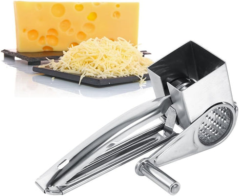 Cheese Grater, Multipurpose Stylish Design Kitchen Stainless Steel Rotary Cheese Grater Shred Tool...