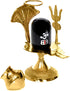 Craftsman SATVIK 4.5 INCH Brass Lord Shiva Linga Lingam Shivling Statue Shesnag Trishul with Brass Matki for Hindu Festive Pooja Puja Sculpture It...