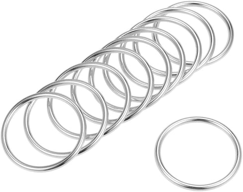 uxcell O Ring Buckle 35mm(1.4") ID 3mm Thickness Zinc Alloy O-Rings for Hardware Bags Belts Craft DIY Accessories, Silver Tone 10pcs...
