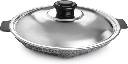 SHRIYA Appam Patra Paniyaram Non-Stick Pan 7 Cavities Non-Stick Appam Patra Appam Chetty Paniyaram Pan Patra with Stainless Steel Lid...