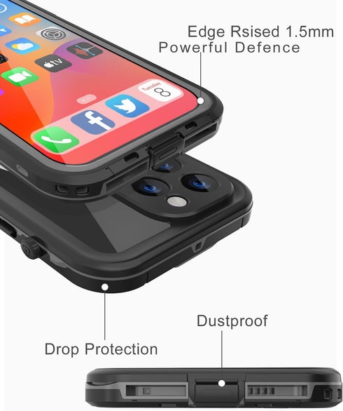 Design for iPhone 14 Pro Max Waterproof Case, Full Body Shockproof Case Dust Proof Phone Case Cover with Screen Protector (iphone 14 Pro Max 6.7‘’...