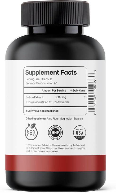 Happy Saffron Supplements - 100% Pure Saffron Extract Supplement - Mood Enhancer for Women & Men - Saffron Supplements for Eye Health Support - Sa...