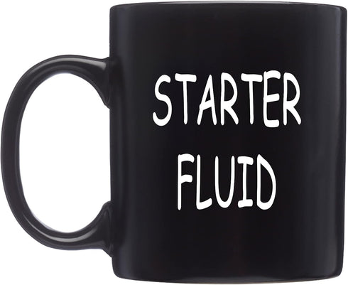 Rogue River Tactical Funny Novelty Mechanic Coffee Mug - Starter Fluid Cup, Great Gift Idea for Men, Car Enthusiast, Brother or Friend, 11 Oz, Bla...