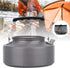 Camping Tea Kettle Teapot Outdoor Camping Kettle 1.1L,Portable Coffee Pot Teapot Picnic Set Wood Stove Steamer for Hiking (grey)...