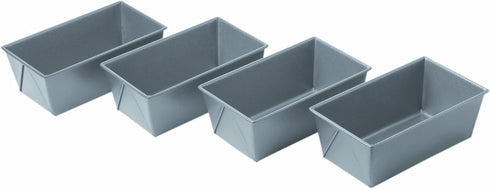 Chicago Metallic Commercial II Non-Stick Mini Loaf Pans, 5-3/4 by 3-1/4 by 2-1/4-Inch, Gray , 4 Count (Pack of 1)...