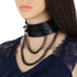 Unisex Multicolor Simulated Leather PU Black-Tone Rivets Spike Spiked 2 Layer Chains Choker Collar Necklace...