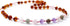 Baltic Amber Necklace with Rose Quartz Amethyst Labradorite (12.6 inches, Cognac/Pink)...
