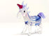 Unicorn Tiny Miniature Figurines Hand Blown Glass Art Fantasy Animals Collectible Gift Home Décor (Blue Pink)...