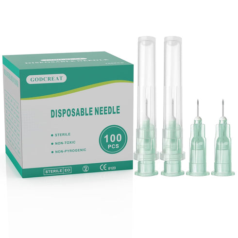 100 Pcs 32Ga 4MM Needle Industrial Accessories, Individual Package Lab Tools for Refilling Liquid, Inks, Plant and Industry...