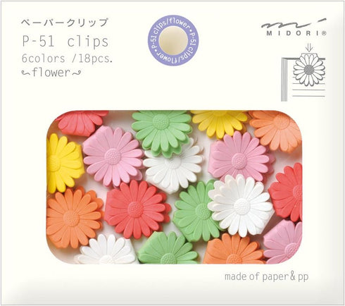 Midori Paper Clips, Flower, 18 Pieces (43317006)...