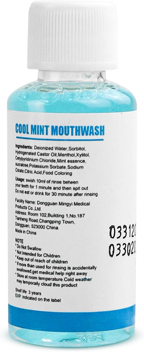 25 Travel Size Mouthwash Bulk Mini Mouthwash, Fresh Mint Portable Mouthwash Individual 1.2oz/35ml Mouthwash Bottles for Travel Toiletry Kits...