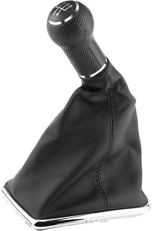 Qiilu 5 Speed Car Gear Shift Knob Gearstick Gaiter Boot Manual Shift Boot Kit for Golf4/Jetta/ 1999-2004...