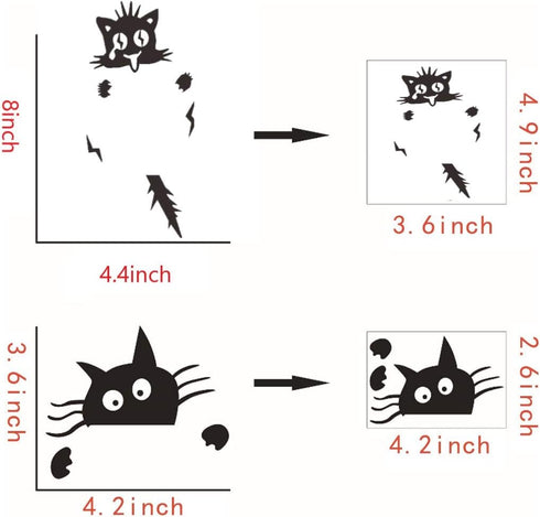 Removable Switch Sticker, 6 Pcs Cute Black Cats Cartoon Wall Sticker, Light Switch Decor Decals, Family DIY Decor Art Stickers Home Decor Wall Art...