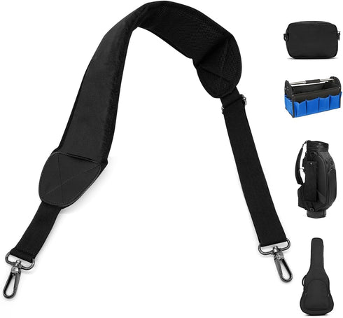 barudan golf Bag Strap Replacement Universal Single Shoulder Strap fits for All Brand Golf Bags (Black)...