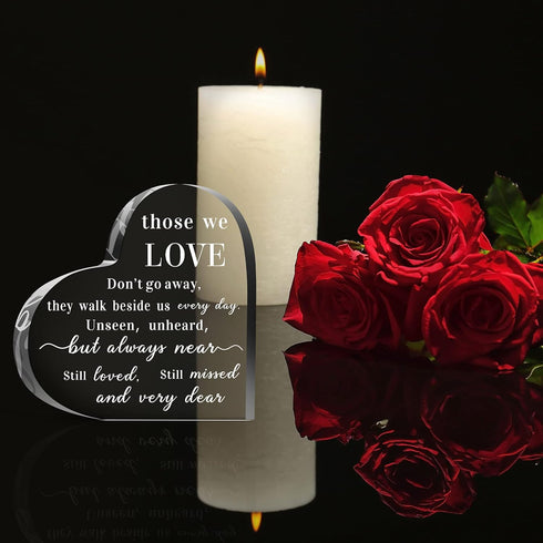 Jetec Bereavement Gift Acrylic Heart Sympathy Memorial Condolence Gift for Loss of Loved One Remember Me Grieving Present for Remembrance Table De...