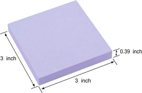 ZCZN Light Purple Sticky Notes, 3 x 3 in, 100 Sheets/Pad, 4 Pads/Pack...