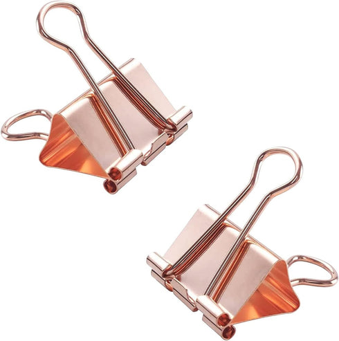 Large Rose Gold Binder Clips 1.6 inch 24 pcs, Capacity 0.66 Inch 41 mm fold clips, Large Binder Clips, Paper Binder Clips, Large Paper Clips, Offi...