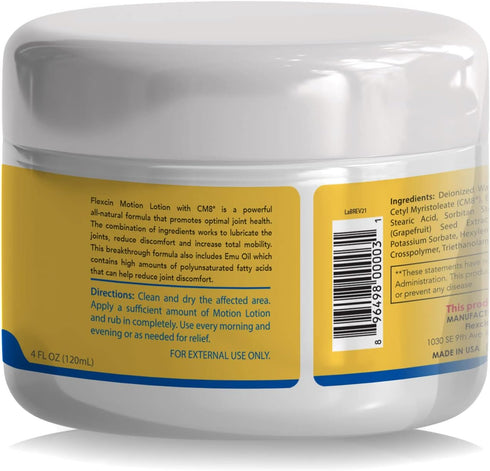 Flexcin with CM8 Motion Lotion 4 oz jar...