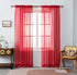 WPM Red Sheer Curtains 58" Wide x 84" Long 2 Panels Livingroom Window Treatment Rod Pocket Sheer Voile for Bedroom, Kitchen, Living Children Room ...