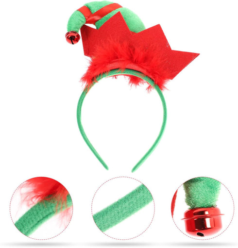 FRCOLOR Elf Hat Headband Christmas Halloween Holiday Party Cute Elf Costume Hats Hair Hoop Headwear for adult girls...