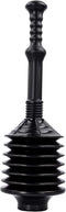 JS Jackson Supplies Professional Bellows Accordion Toilet Plunger, High Pressure Thrust Plunge Removes Heavy Duty Clogs from Clogged Bathroom Toil...