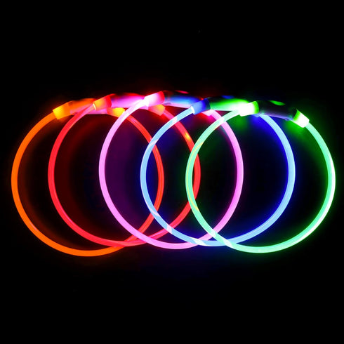Led Dog Collars for Small Dog,Vizpet XS Light up Adjustable Collar USB Rechargeable Bright Safety Pet Collar for Cats Dogs(Green)...