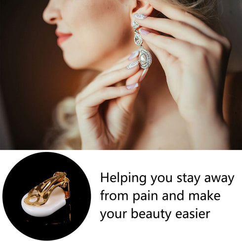 64Pcs Clip-on Earring Pads Silicone Clip Earring Pads Comfort Earring Cushions for Clips on Earrings, 2 Size, White, Clear...
