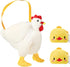 3 Pcs Cartoon Fluffy Chicken Bag Include 2 Pcs Cute Chicken Wallet Zipper Chicken Purse 1 Pcs Crossbody Chicken Plush Shoulder Bag Rooster Bag wit...