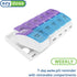 Ezy Dose Weekly (7-Day) AM/PM Pill Organizer, Vitamin and Medicine Box, Small Pop-out Compartments, 2 Times a Day, Blue and Purple Lids...