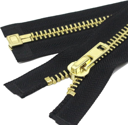 YaHoGa #10 32 Inch Brass Separating Jacket Zipper Metal Zipper Heavy Duty Metal Zippers for Jackets Sewing Coats Crafts (32" Brass)...